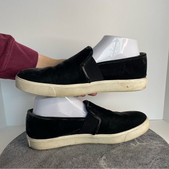 Vince. Preston Black Velvet Slip On Sneakers Shoes 8 - Picture 6 of 14
